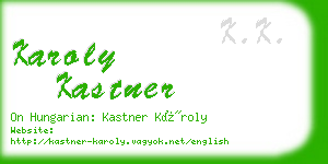 karoly kastner business card